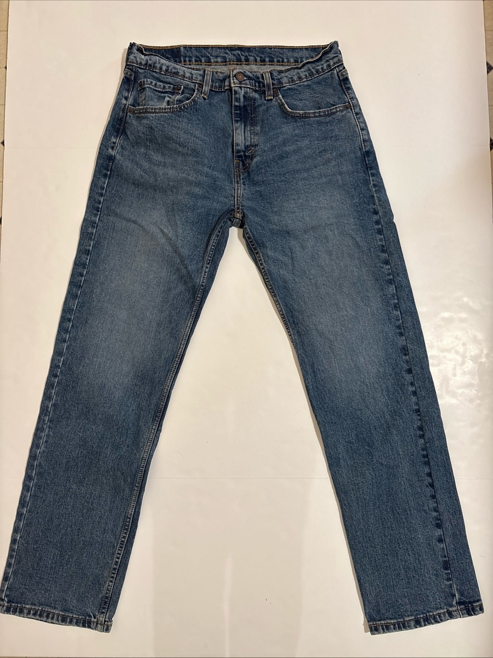 Levi's 505 Regular Fit Jeans Mens 32x32 Blue Straight Leg Medium Wash Stretch